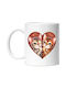 2 Kittens Sitting In a Heart, Closeness, Valentine's Day, Understanding Ceramic White Mug 330ml (Personalized)