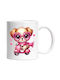 A Puppy Riding a Scooter, Speed, Driving, Scarf, Valentine's Day Ceramic White Mug 330ml (Personalized)