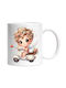A Baby Riding a Scooter Flowers White Ceramic Mug 330ml (Personalized)