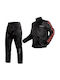 A-Pro Shark Herren Motorrad-Regenanzug Set aus Hose und Jacke Schwarz/Rot