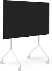 Tv Stand Wheels Pedestal Moon Rollin' Tall 55″–70″ Cream Tv Stand Wheels Pedestal Moon Rollin' Tall 55″–70″ Cream
