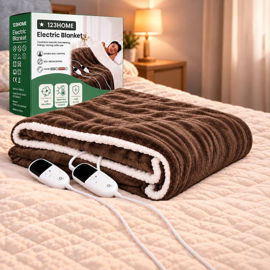 Kraft World TKSH-3 Brown King Size Washable Electric Blanket Brown 280W 200x180cm