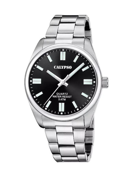 Calypso Мъжки часовник 41 мм на батерия със сре...