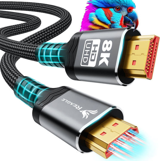 Baseus HDMI 2.1 HDMI кабел HDMI мъжки - HDMI мъжки 5 м Черен