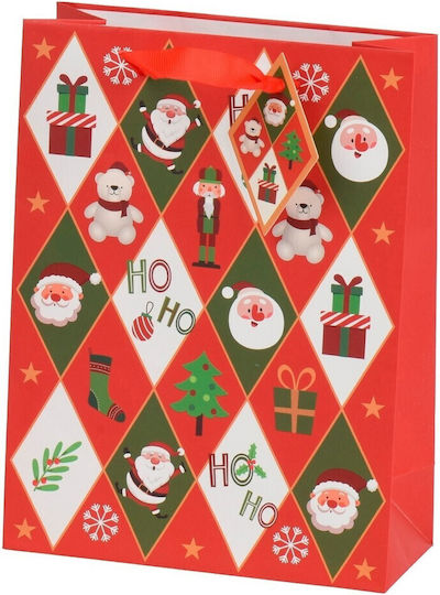 Kaemingk Weihnachtliche Geschenktüte Rot 18x24x8 cm
