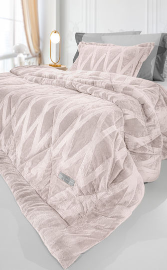 Guy Laroche Zadic Pudra Sherpa Comforter Set Semi-Double 180x240cm 530 GSM