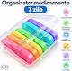 7-day Pill Organizer 21 Compartments Removable Containers 15.6 X 12 Cm Multicolor Original Deals