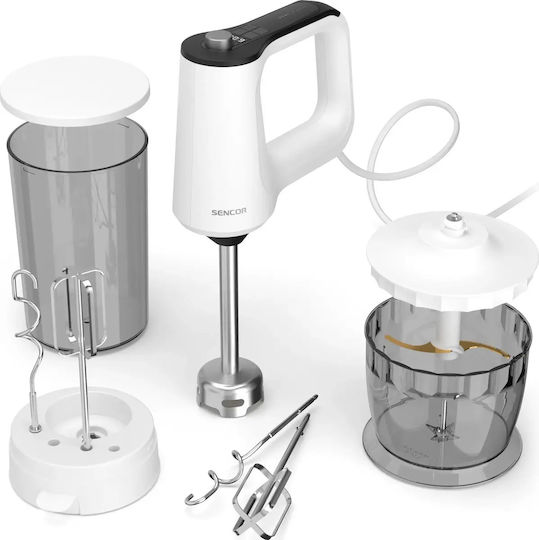 Blender de Mână cu Tijă din Inox 800W Alb