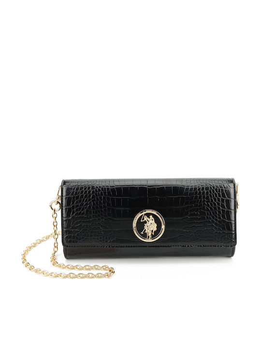 Women's Black Croco Clutch