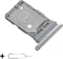 Sim Tray Holder Samsung S21 5g G991 Dual Sim + Sim Ejector Included Silver
