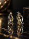 White and Yellow 14 Karat Gold Earrings