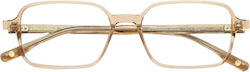 Bali Slim 25903 C3 Unisex Korrektionsbrille mit transparent beigem Acetatrahmen und goldenen Details