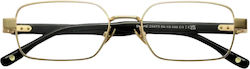 Bali Blake 25475 C1 Unisex Korrektionsbrille mit goldenem Metallgestell und schwarzen Kunststoffbügeln