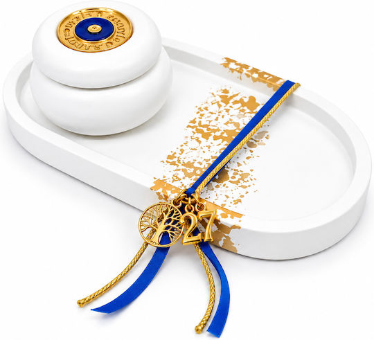 Makwedding Настолен Талисман Око Златист Керамичен 2027 9.5x18cm