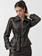 Long Women's Winter Jacket Black