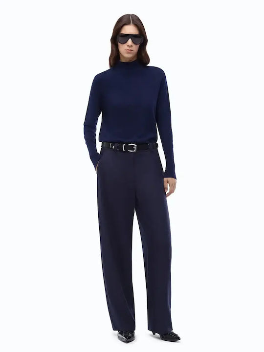 Pinko Pantaloni de Piele pentru Femei Albaștri