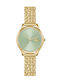 Women's Battery-Powered Watch with Gold Stainless Steel Bracelet