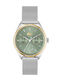 Women's Battery-Powered Watch with Silver Stainless Steel Bracelet