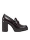 Heels with Chunky Medium Heel Brown