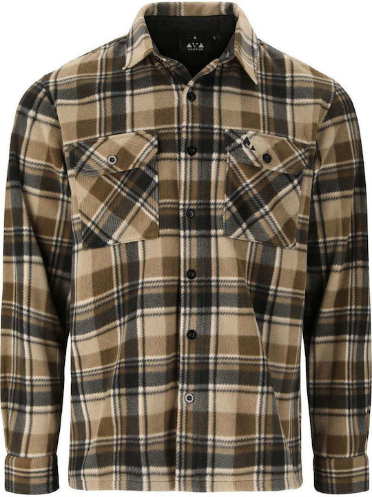 Herren-Fleecejacke mit Knöpfen Teak Beige