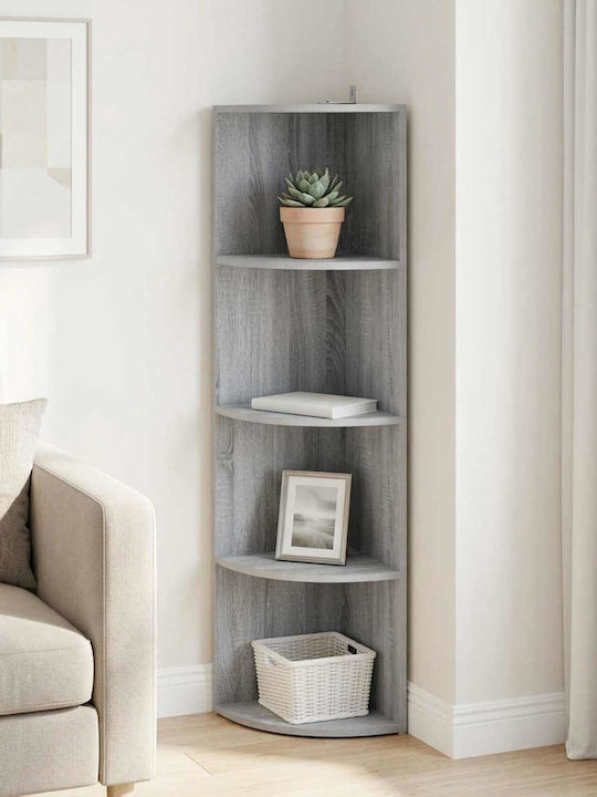 Corner Bookcase Grey Sonoma 41.5x41.5x143 cm