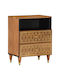 Wooden Bedside Table Brown 50x33x62cm