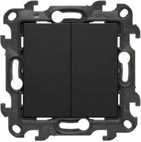 Kontakt-Simon Simon Recessed Double Intermediate Black Wall Switch