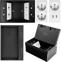 Spacetronik Double Floor Power Socket Black Spacetronik Double Floor Power Socket Black