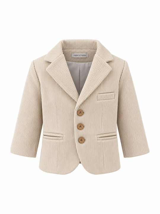Sugar N Spice Boys’ Beige Baptism Suit with Blazer