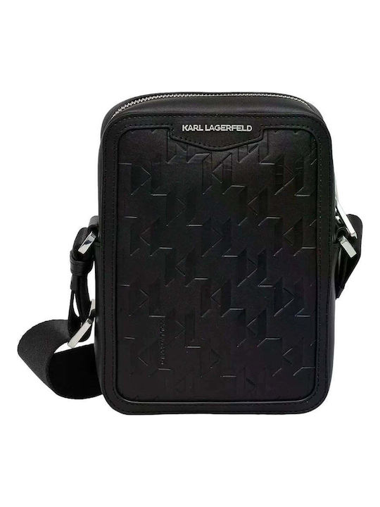 Leder Herren Tasche Sling Schwarz