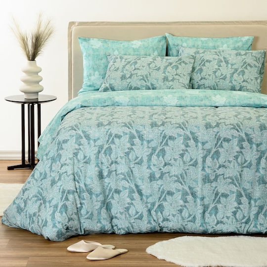 Melinen Single Bed Sheet Set 170x270cm Petrol (3pcs)