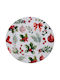 Christmas Platter Plastic Flowers & Branches 33cm