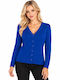 Women's Knitted Blue Cardigan WC-KW24-5011-27CA-BLUE