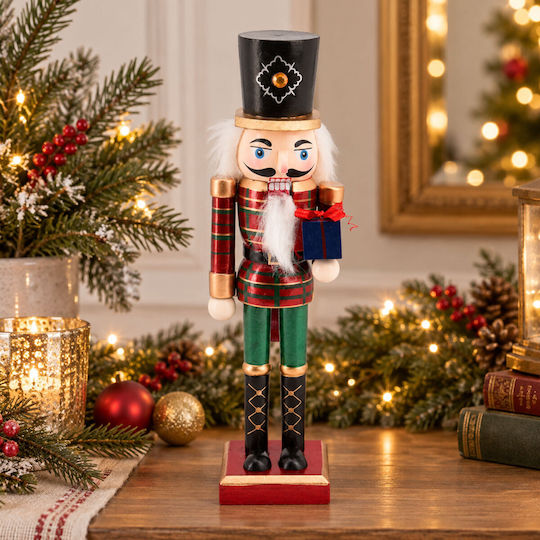 Christmas Wooden Nutcracker Green 38 cm Tall