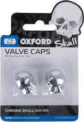 Oxford Skull Ventilkappen Silber Ox766 – Silberne Motorradventilkappen mit Totenkopf-Motiv