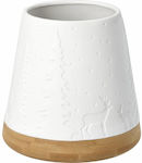 Raeder White Wooden Christmas Candlestick Poetr...