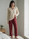 Tress Winter Women's Burgundy Pajama Set