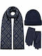Herren-Set mit Strickmütze in blauer Farbe