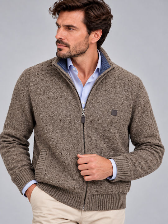 Makis Tselios Fashion Cardigan Bărbătesc Maro