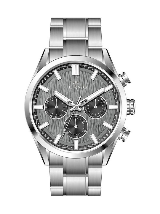 Men's Battery Chronograph Watch with Silver Metal Bracelet