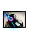 "chimp Stereo" Painting with Neon LED Lighting 70x50 cm
