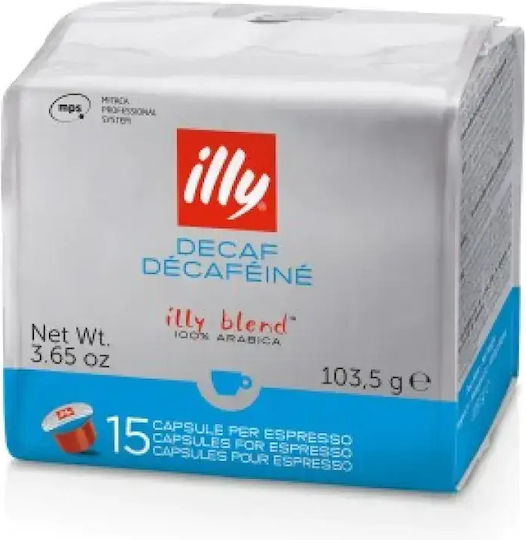 Illy Espresso-Kapseln Entkoffeiniert Kompatibel mit Mitaca-Maschinen 15 Kapseln