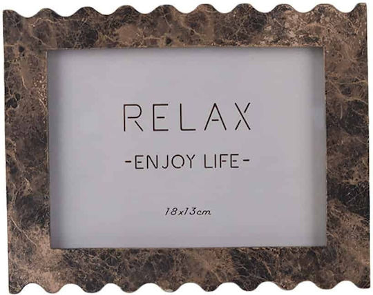 Estia Plastic Photo Frame with Brown Frame Estia Plastic Photo Frame with Brown Frame