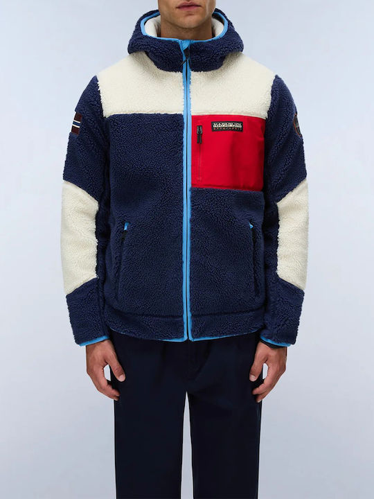 Napapijri Yupik Hanorac Bărbătesc din Fleece cu Glugă Albastru Marin Napapijri Yupik Hanorac Bărbătesc din Fleece cu Glugă Albastru Marin