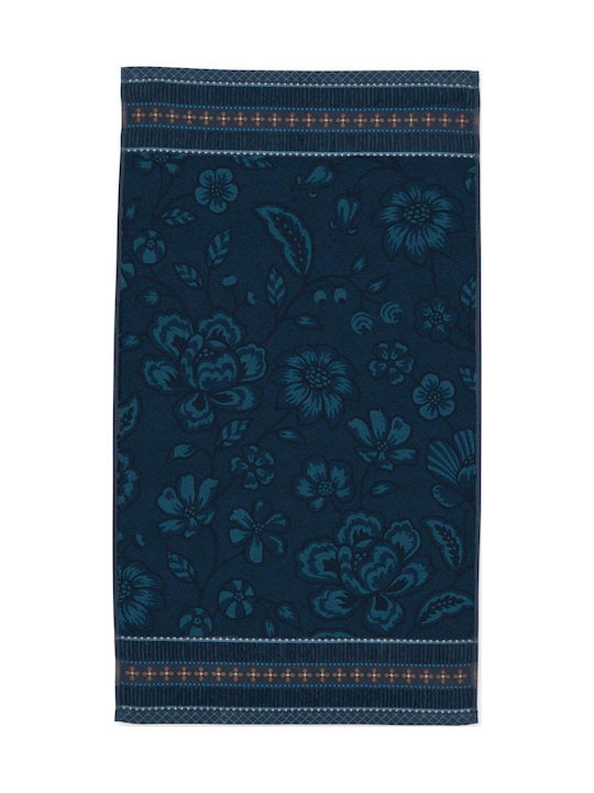 PiP Studio Jasmin Jacquard 55x100 cm Dark Blue