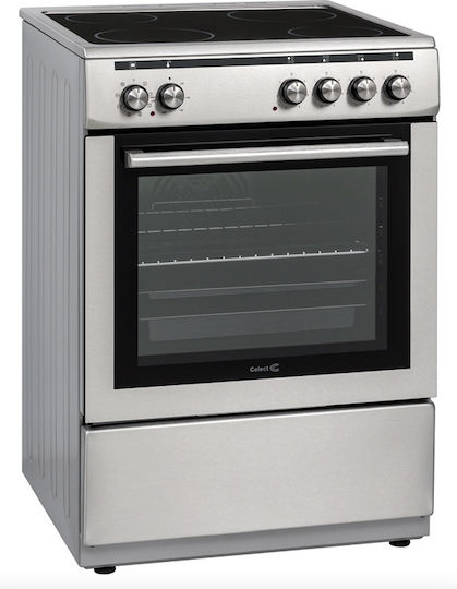 Aragaz de 69 l cu Plită Ceramică, Lățime 60 cm, Inox