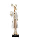 Magic Weihnachtsfigur aus Polyresin, Rentier, Weiß, Länge 7,5 cm