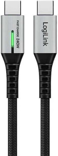 Logilink Usb-c 20 Gb S 240w 1.5m Braided Cable Black