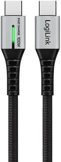 Logilink Usb-c 480 Mb S 100w 1.0m Braided Black