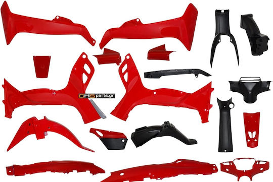 Capace din plastic set Crypton R Roșii 19 buc. Strong